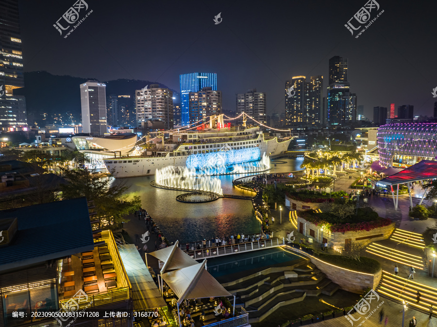 蛇口海上世界广场明华轮夜景