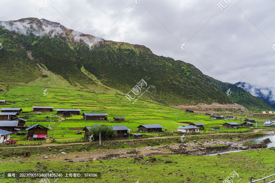 西藏梅里雪山和高原牧场