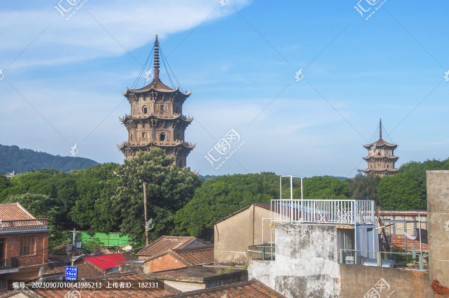 泉州东西塔风景图