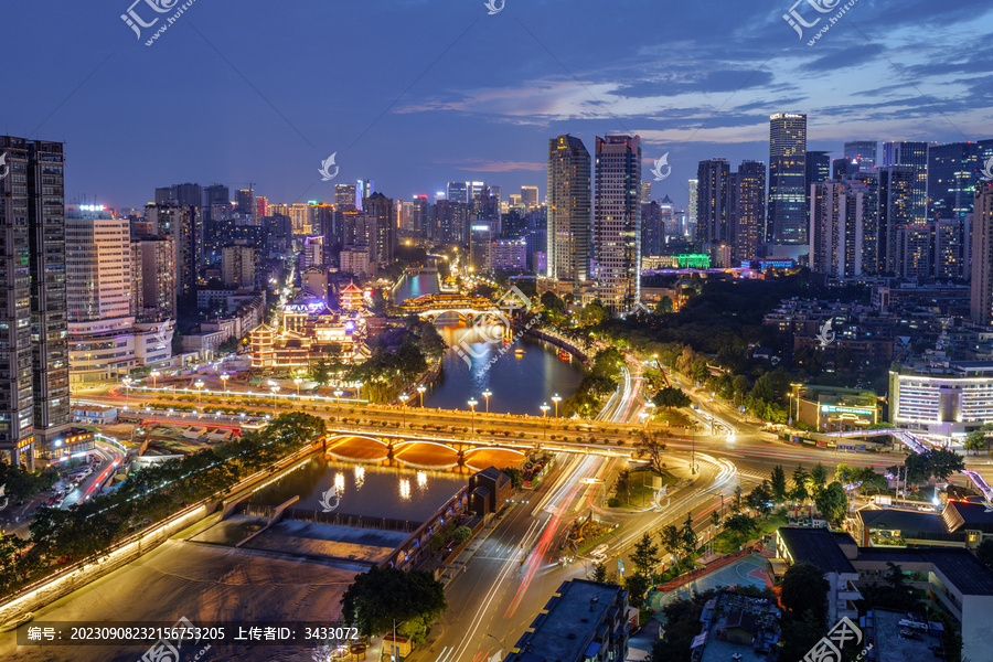 成都九眼桥安顺廊桥城市夜景