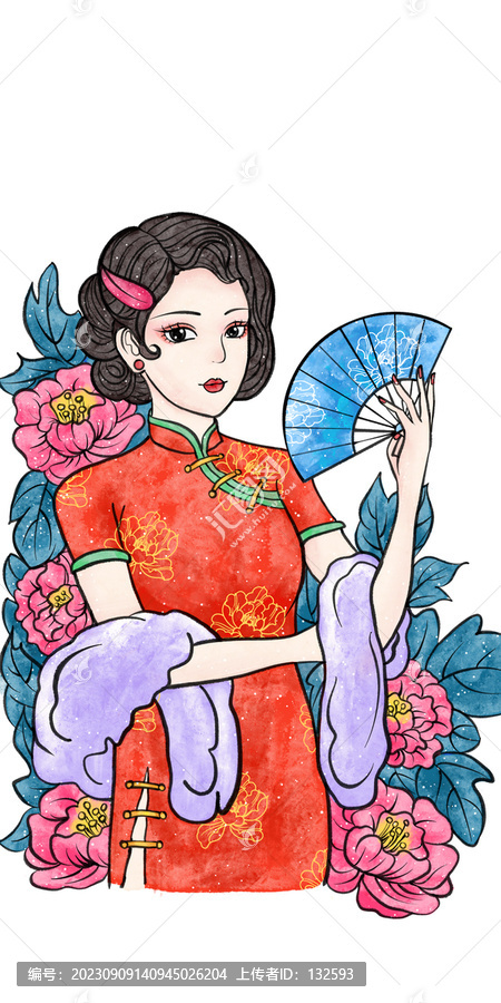 民国美女插画