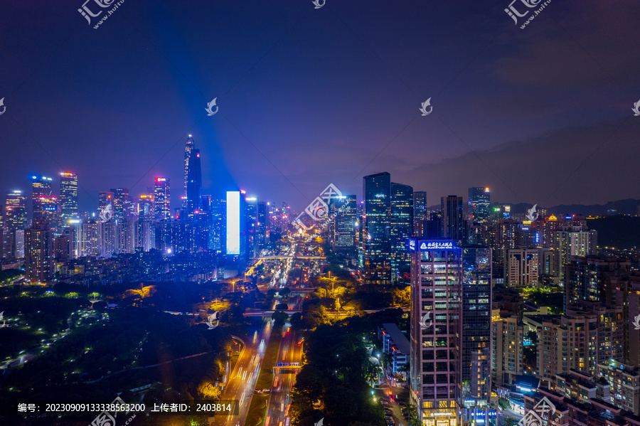 深圳夜晚城市高楼建筑交通1