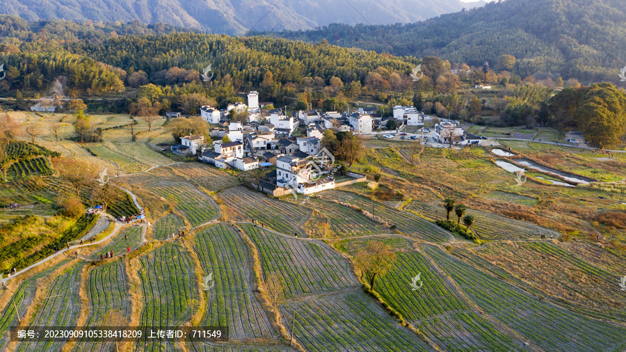 航拍皖南山村