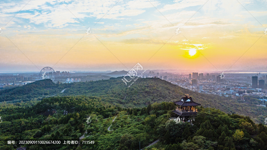 淮南舜耕山夕阳风景