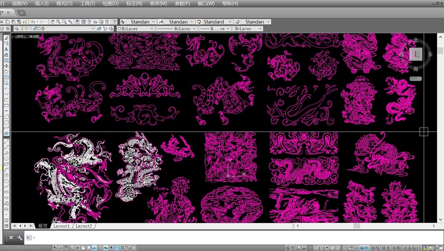 龙凤图案CAD