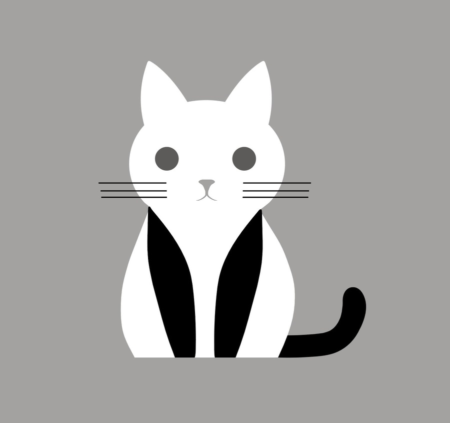 白色猫咪logo