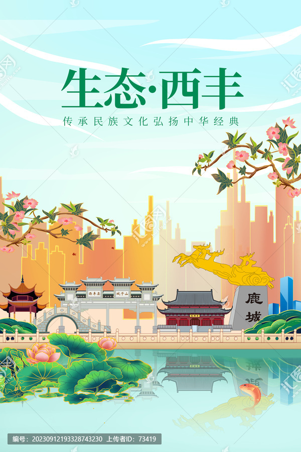 西丰县绿色生态城市宣传海报