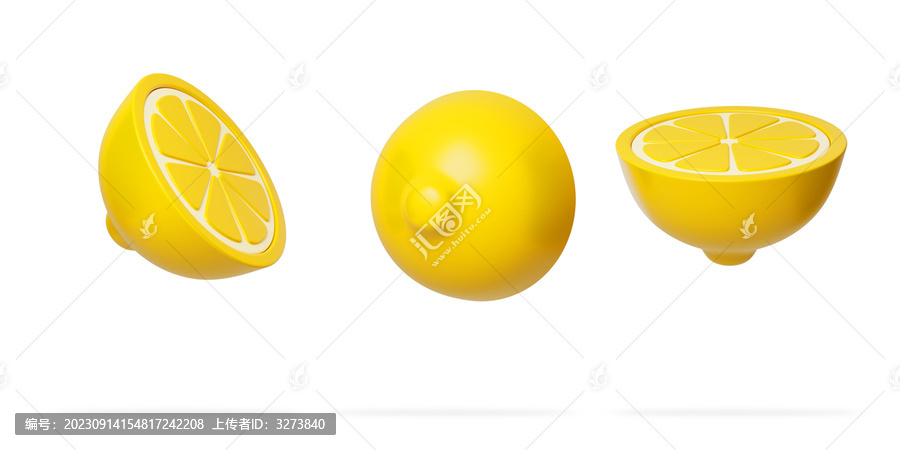 柠檬爽口补充维C水果3D