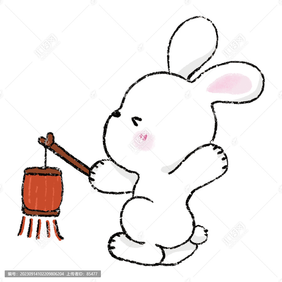 小兔子卡通中秋节特定