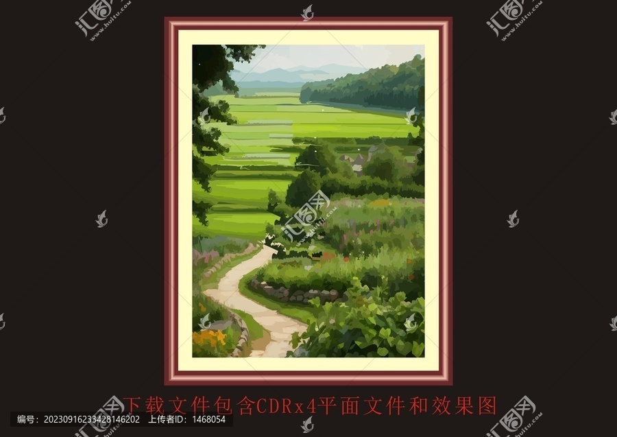 抽象艺术小路乡江小路田野画