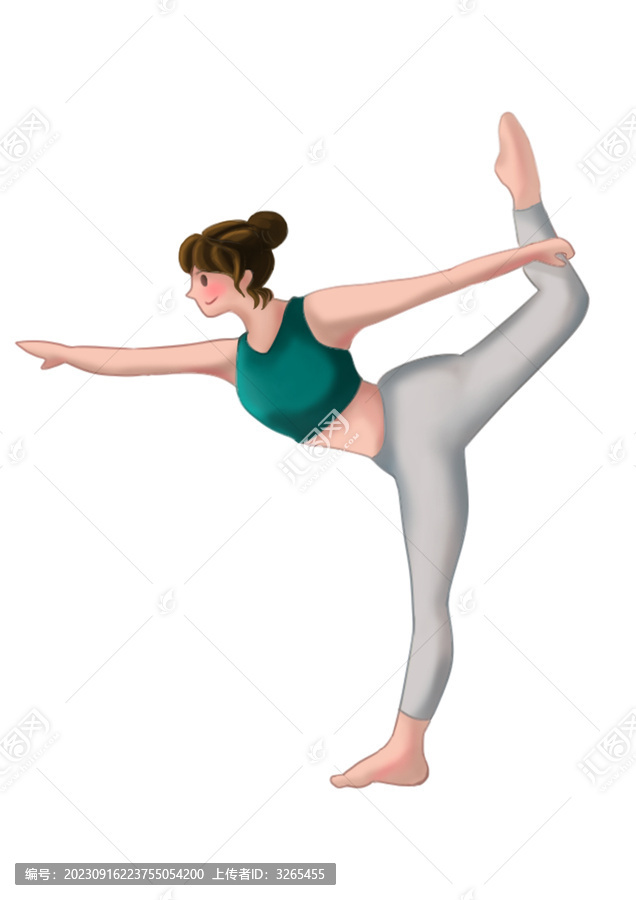 女孩在做瑜伽运动健身