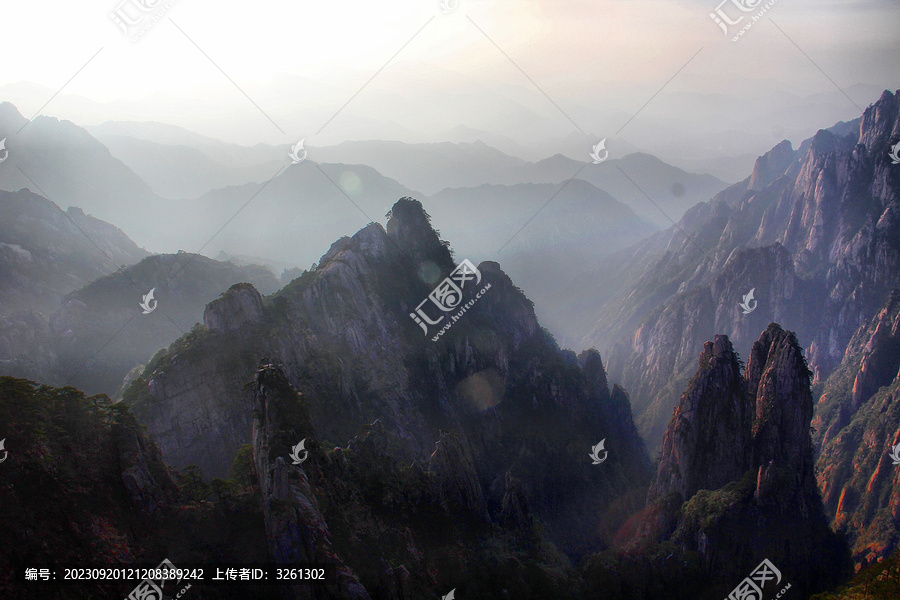 黄山山峦风景黄山远眺