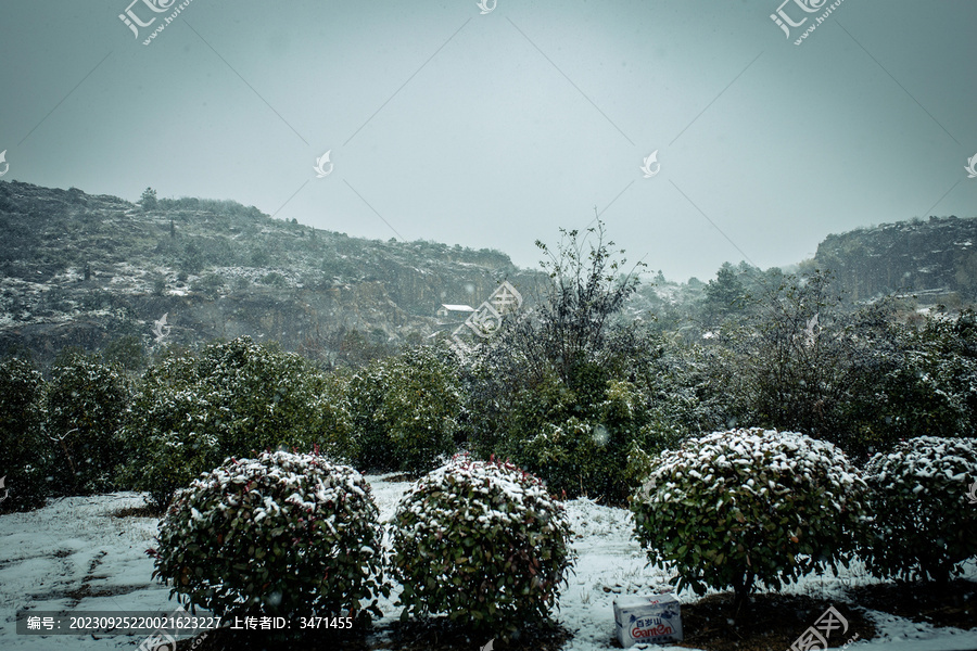 山林雪景