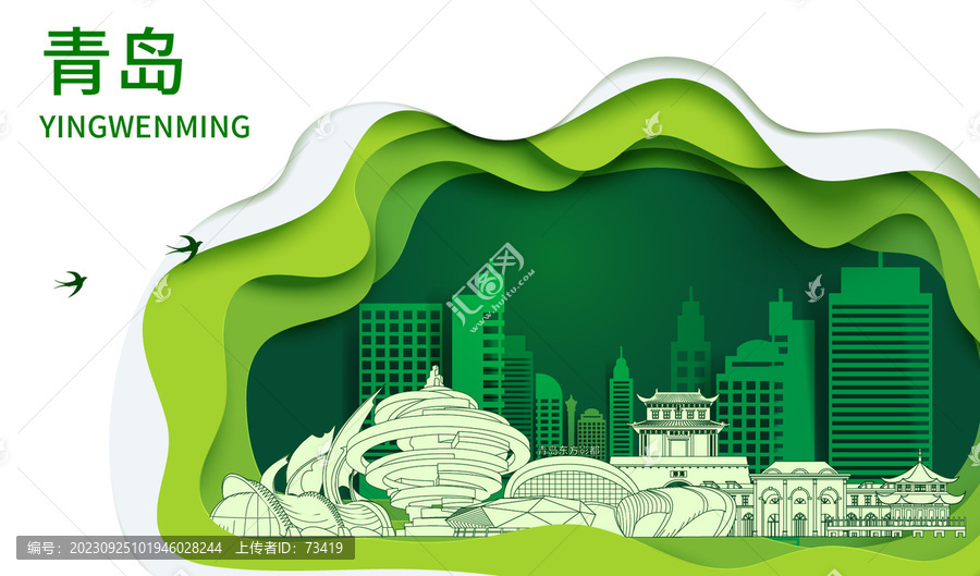 青岛市生态绿色宜居城市海报