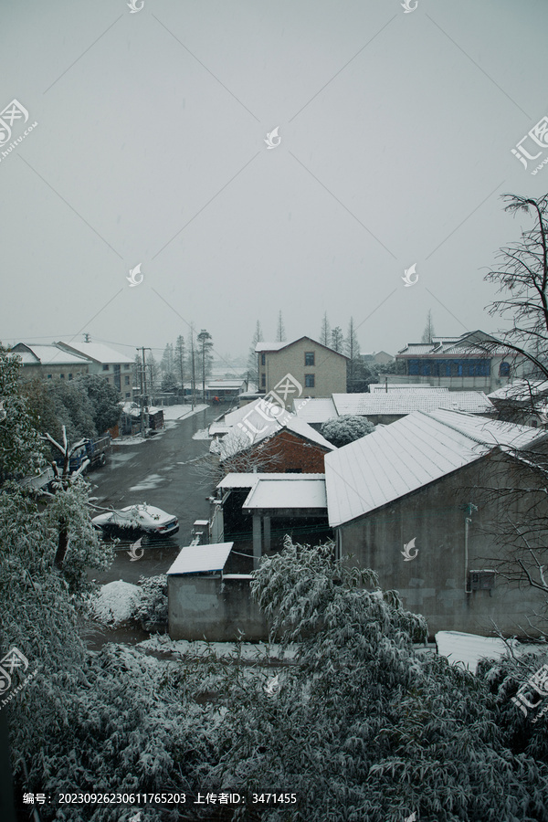 江南乡村雪景