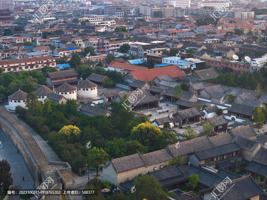 河南省鹤壁市浚县古城晨曦航拍