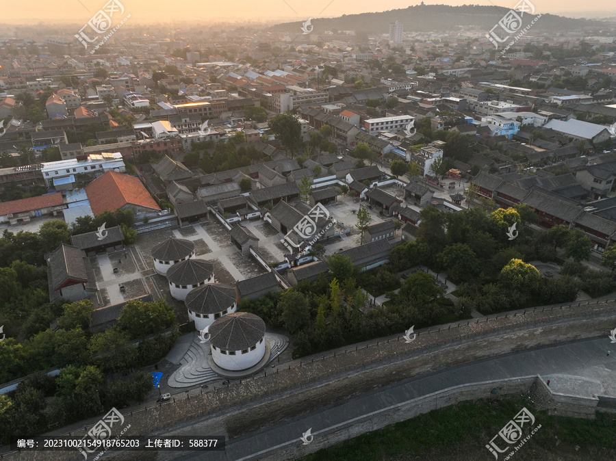 河南省鹤壁市浚县古城晨曦航拍