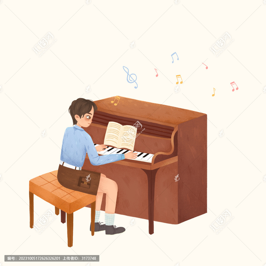 男生弹钢琴
