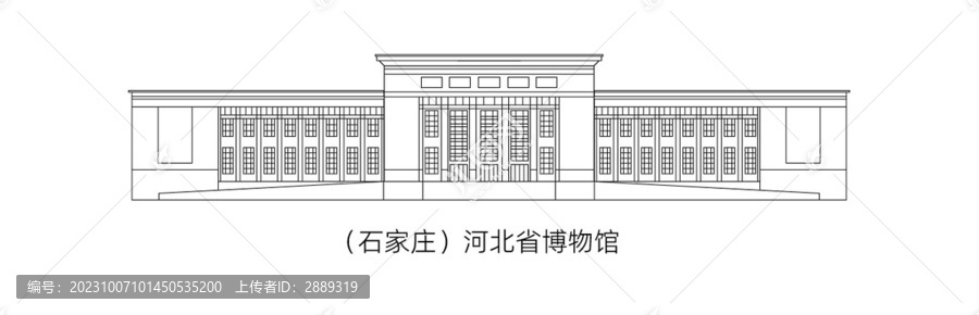 石家庄河北省博物馆手绘线稿