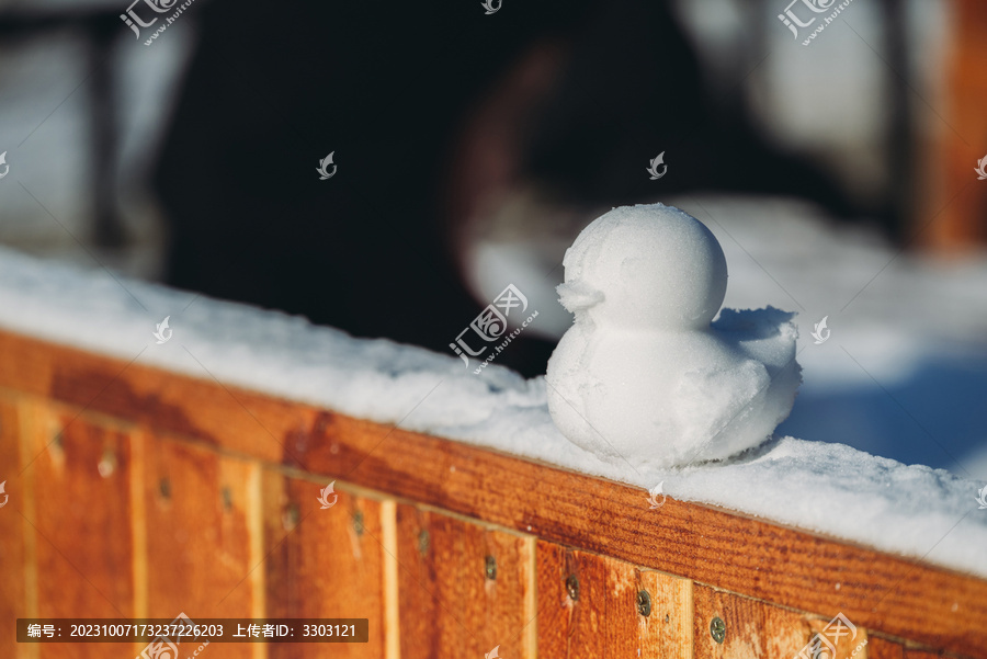 冬日雪人特写