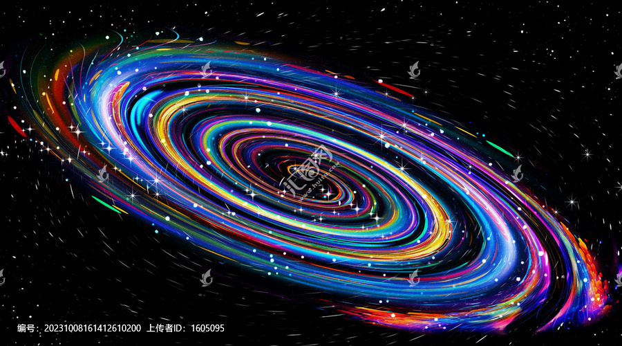 炫彩星空旋涡装饰画