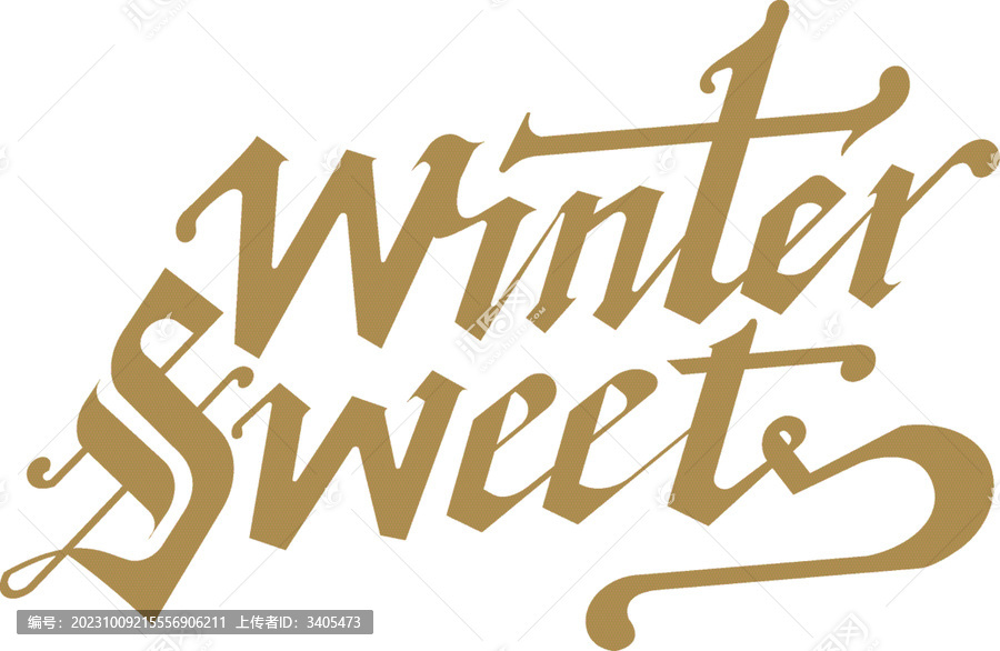 甜蜜的冬季矢量艺术字体设计