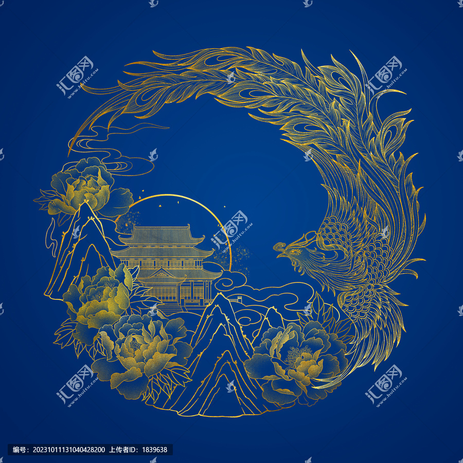 凤凰线描包装礼盒