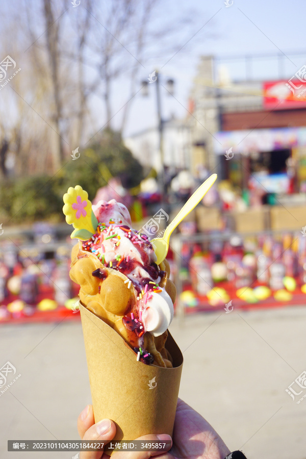 美食小吃甜点甜品冰淇淋蛋仔