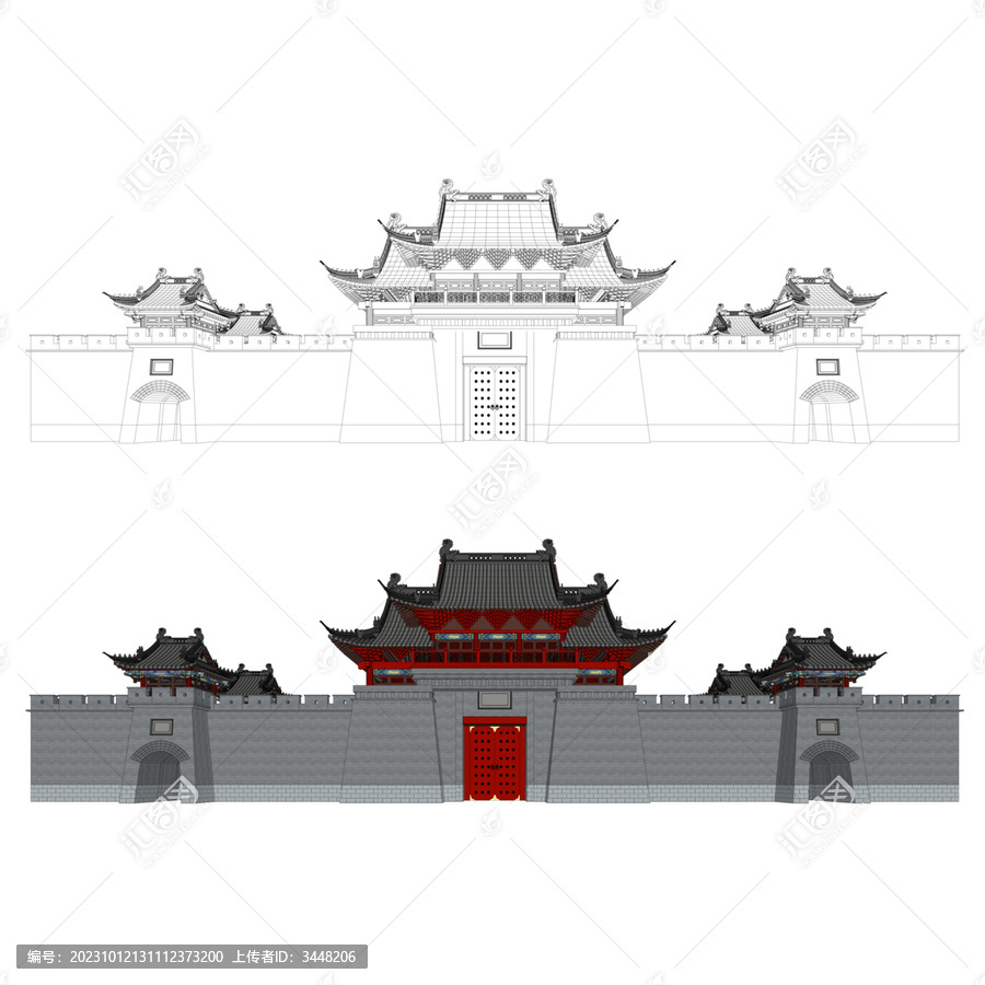 大院大门立面效果