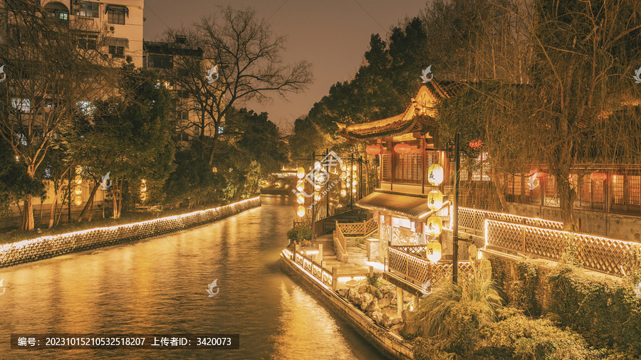 南京秦淮风光带秦淮河夜景