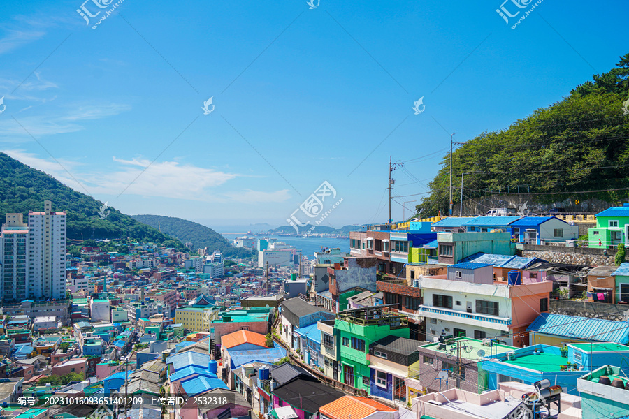 城镇釜山甘川文化村韩国旅游