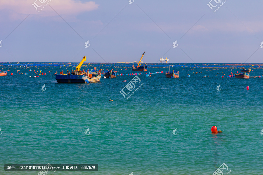 海岛岛屿大海深海孤岛渔船海滩