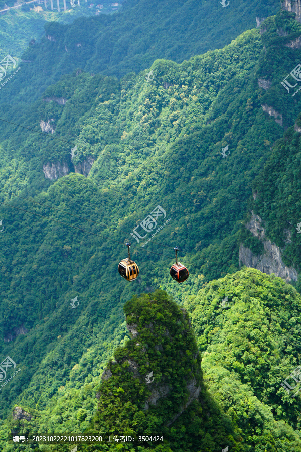 天门山索道相遇风景