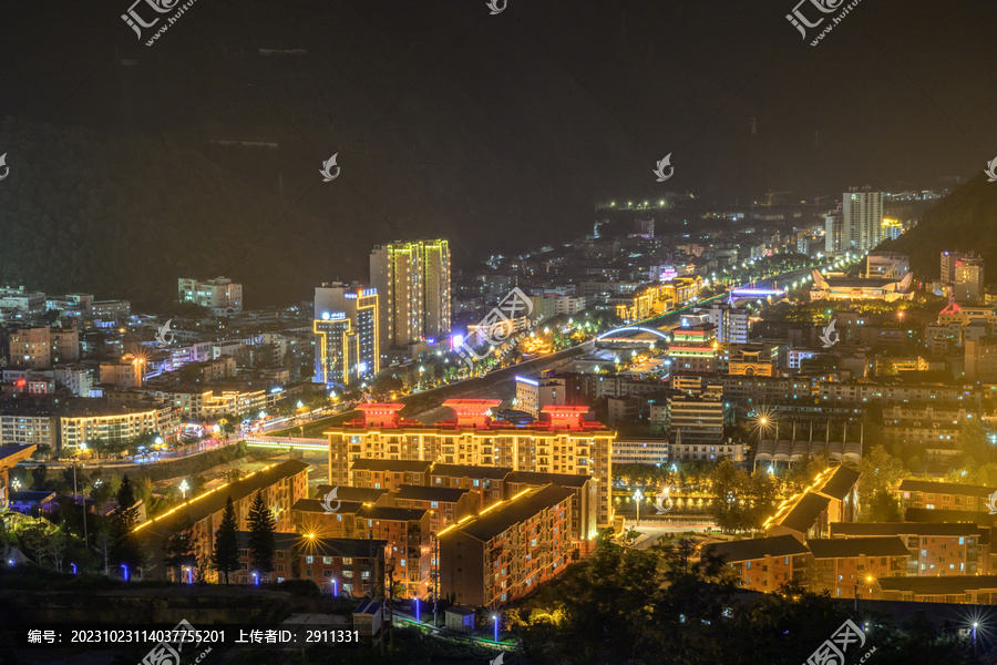 四川石棉县城夜景