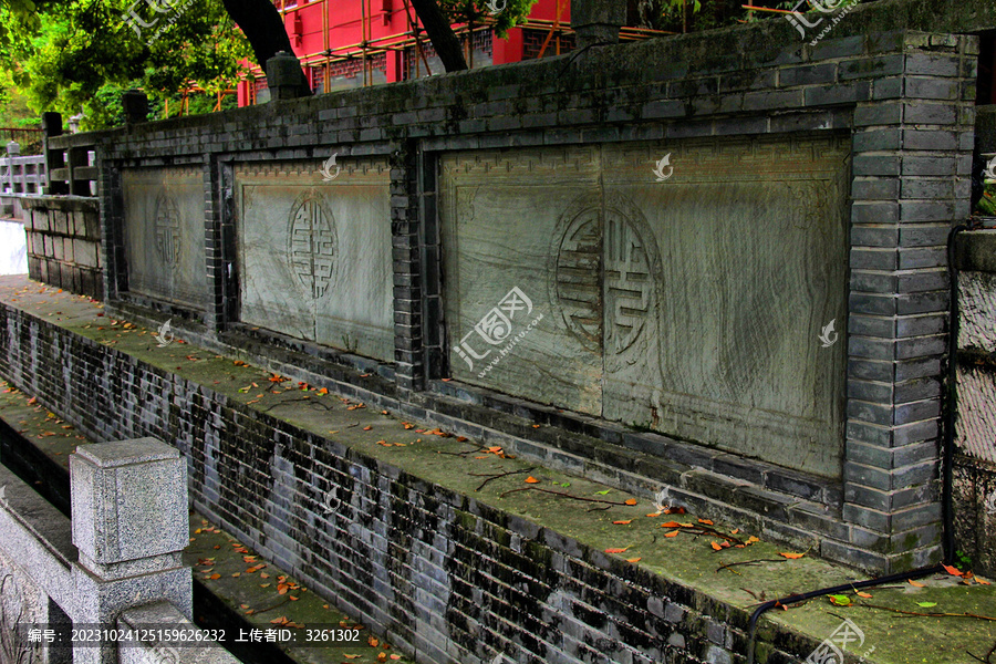 南京白鹭洲公园中式影壁墙