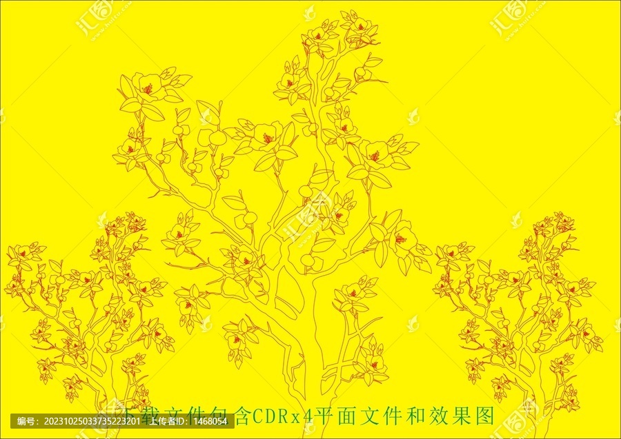植物矢量树叶花朵花卉条纹