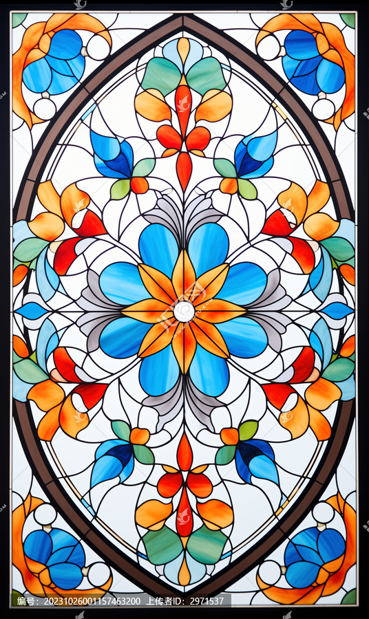 彩色教堂玻璃花型