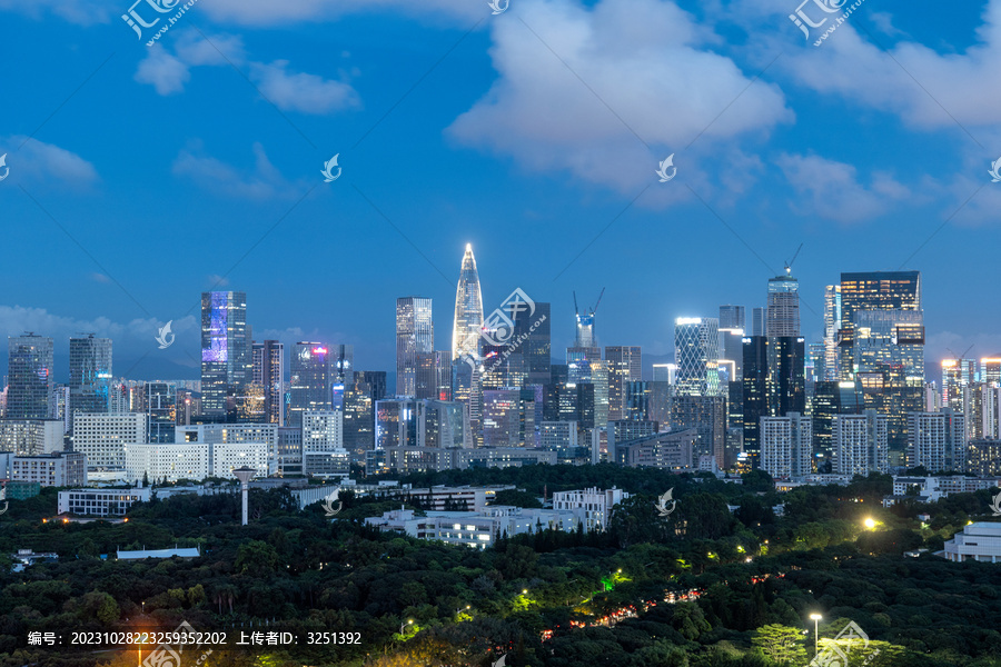 深圳南山粤海街道夜景天际线