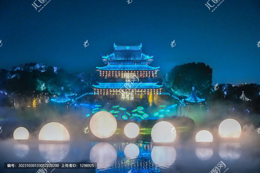 苏州盘门建筑夜景