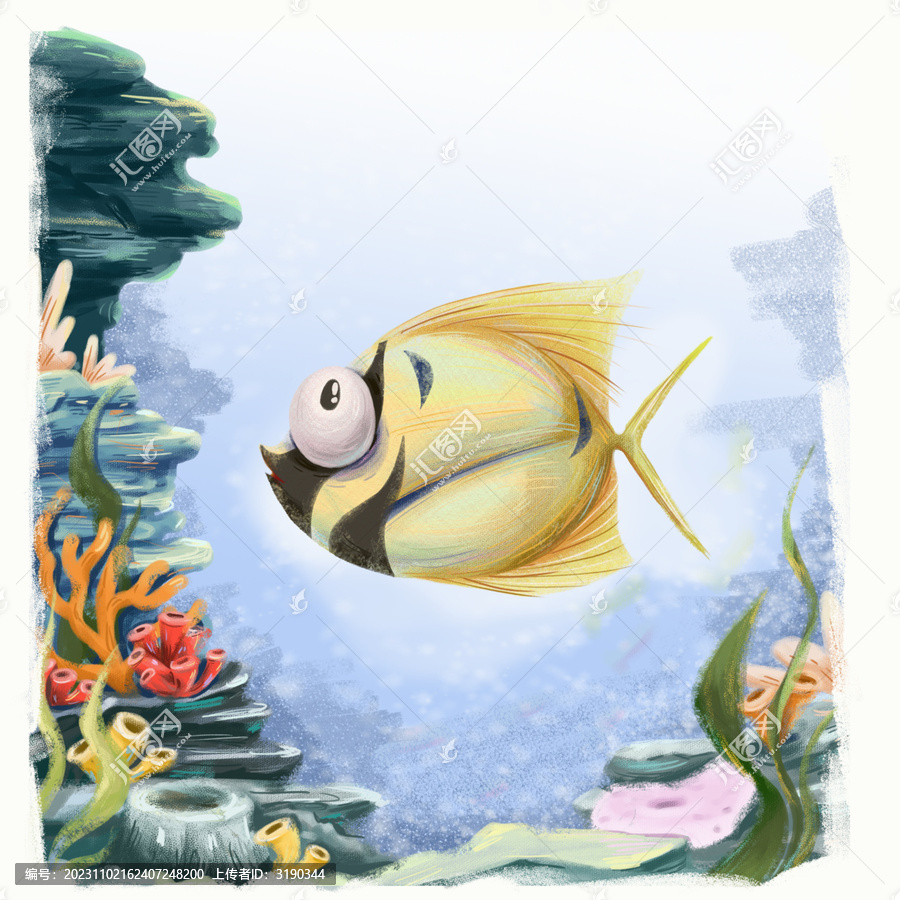 海底世界海洋鱼类套图背景绘本