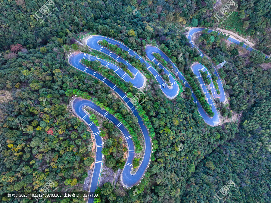 杭州王位山盘山公路航拍