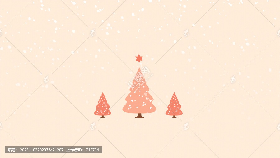 简约时尚圣诞节圣诞树插画背景