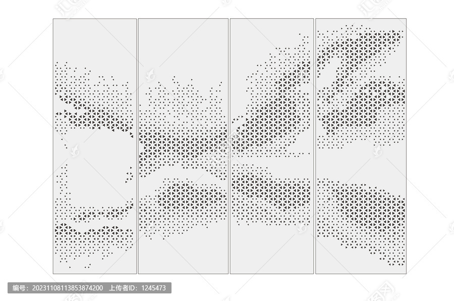 山水镂空铝板矢量文件