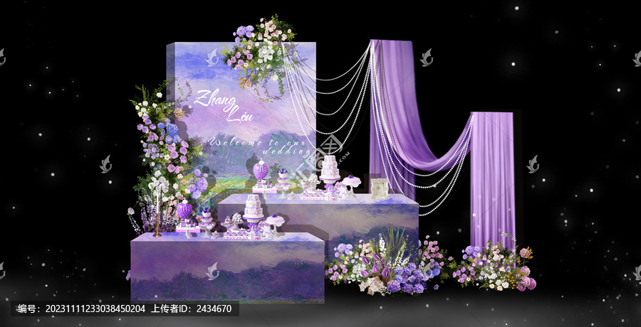 紫色莫奈风婚礼