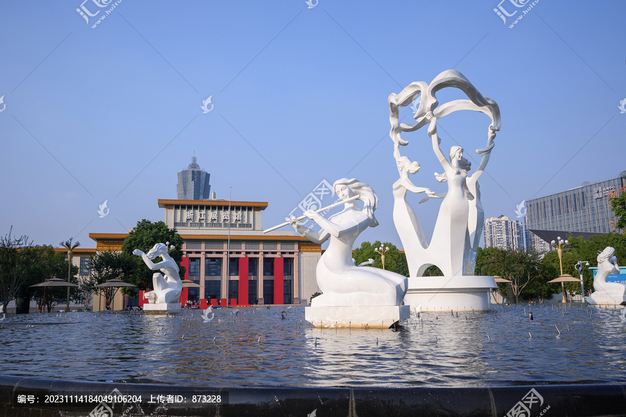 武林广场音乐喷泉八仙女喷泉池