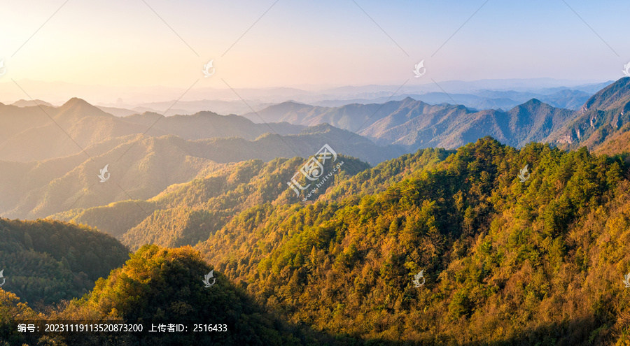 山川山脉森林日落夕阳自然景象