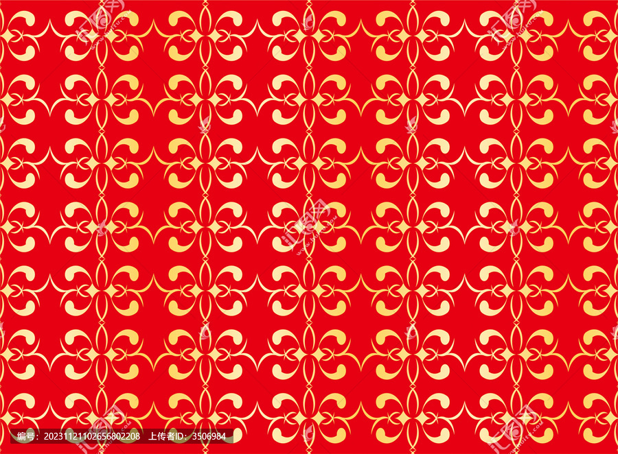 红色花纹背景CDR图案