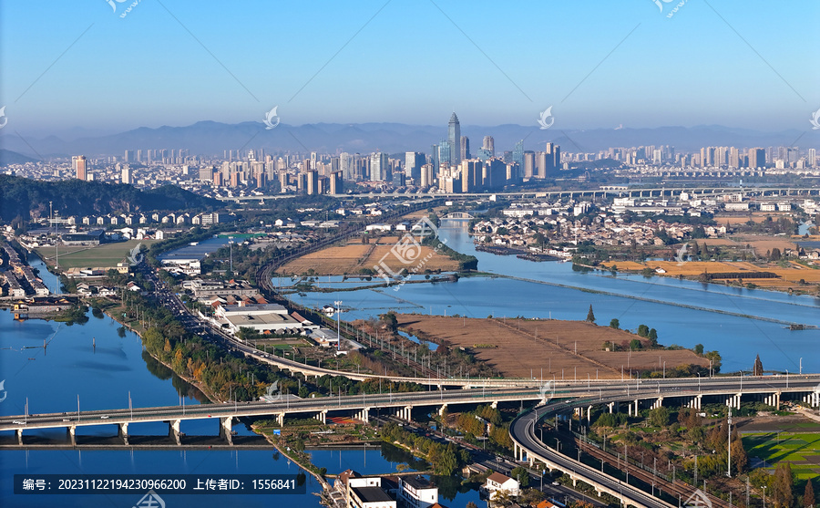 水乡绍兴城市航拍