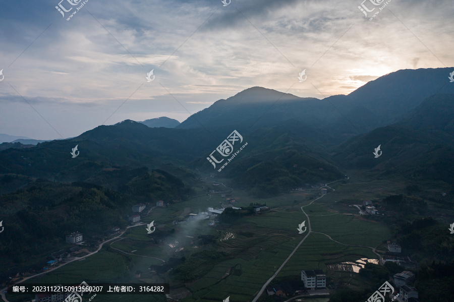 航拍福建乡村田园风光