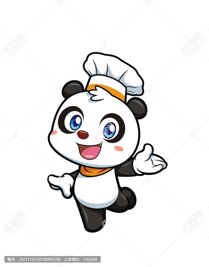 卡通可爱熊猫厨师